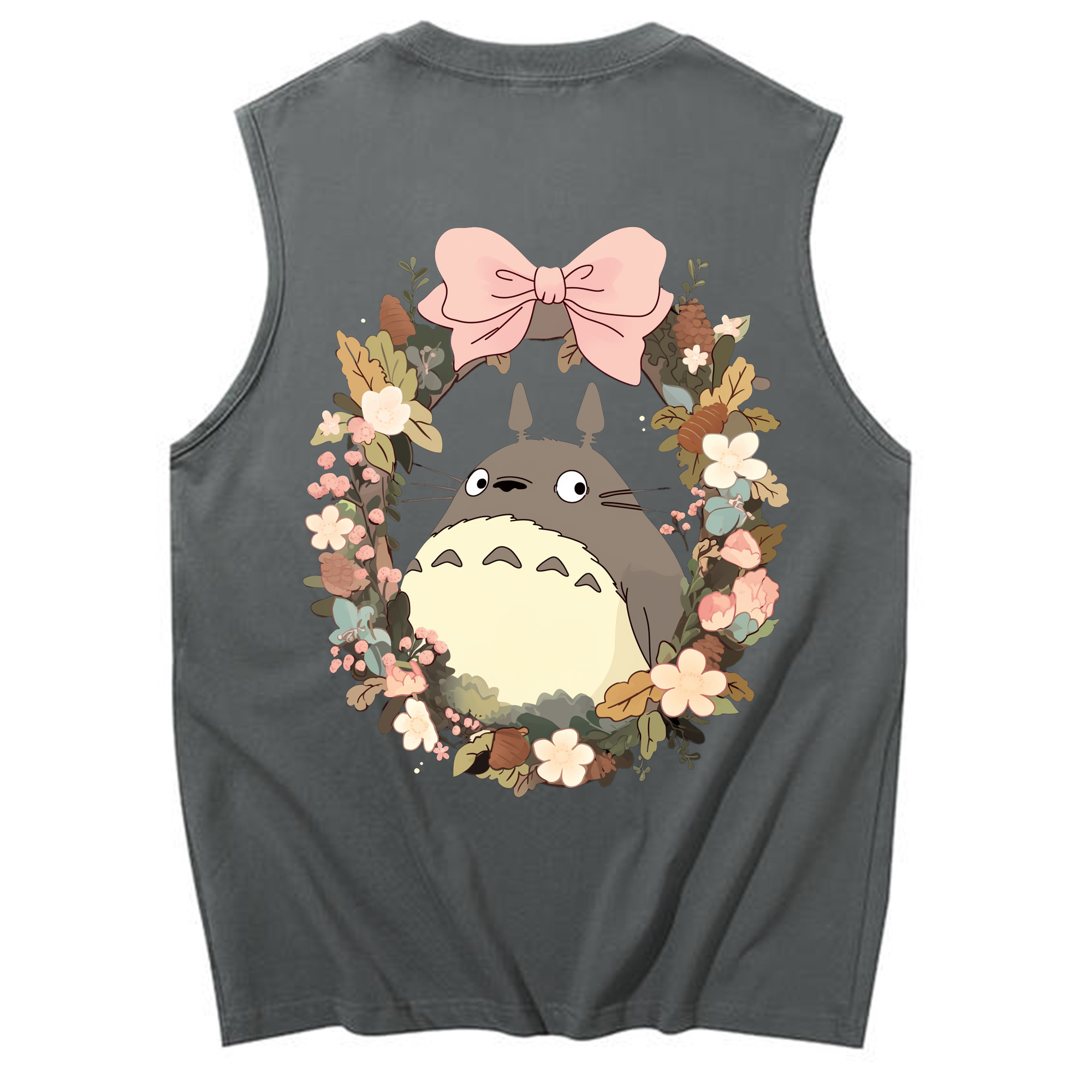 （画像用） となりのトトロ 草壁メイ 草壁サツキ My Neighbor Totoro Satsuki Kusakabe Mei Kusakabe コットン100％タンクトップ（背面プリント）